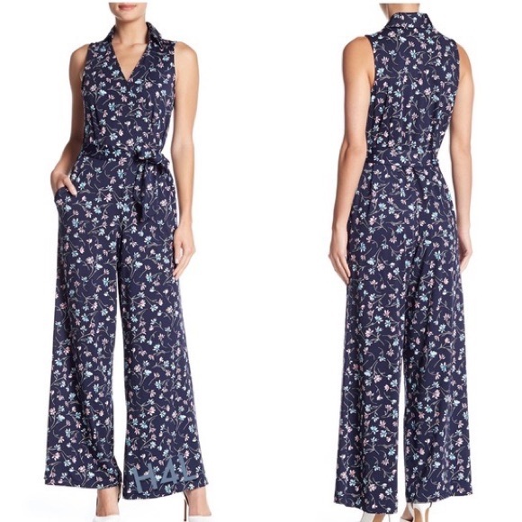 Nina Leonard Surplice Neckline Jumpsuit Size L - Picture 4 of 13